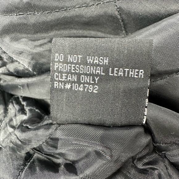 NRA National Rifle Association Mens L Member Bomber Jacket Black Leather Wool - Picture 12 of 16